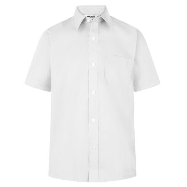Shirt - White - Twin Pack - Short Sleeve - Zeco, Plain Schoolwear, Shirts & Blouses