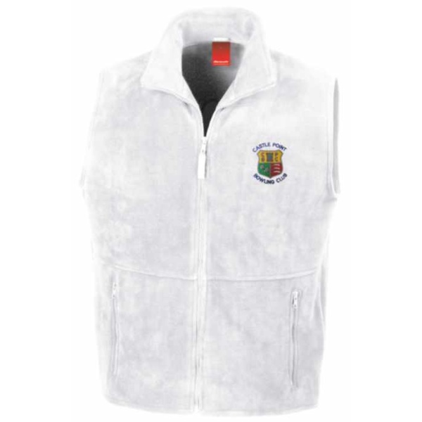 Castle Point Bowling Club - Full badge Fleece Gilet, Castle Point Bowling Club