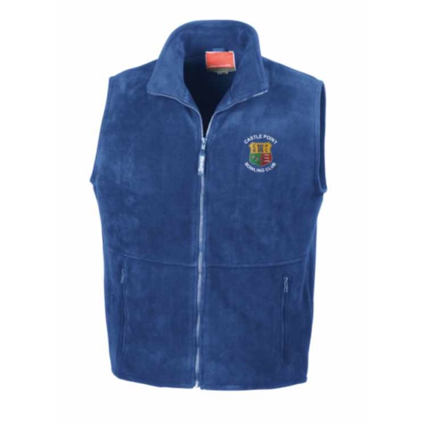 Castle Point Bowling Club - Full badge Fleece Gilet, Castle Point Bowling Club